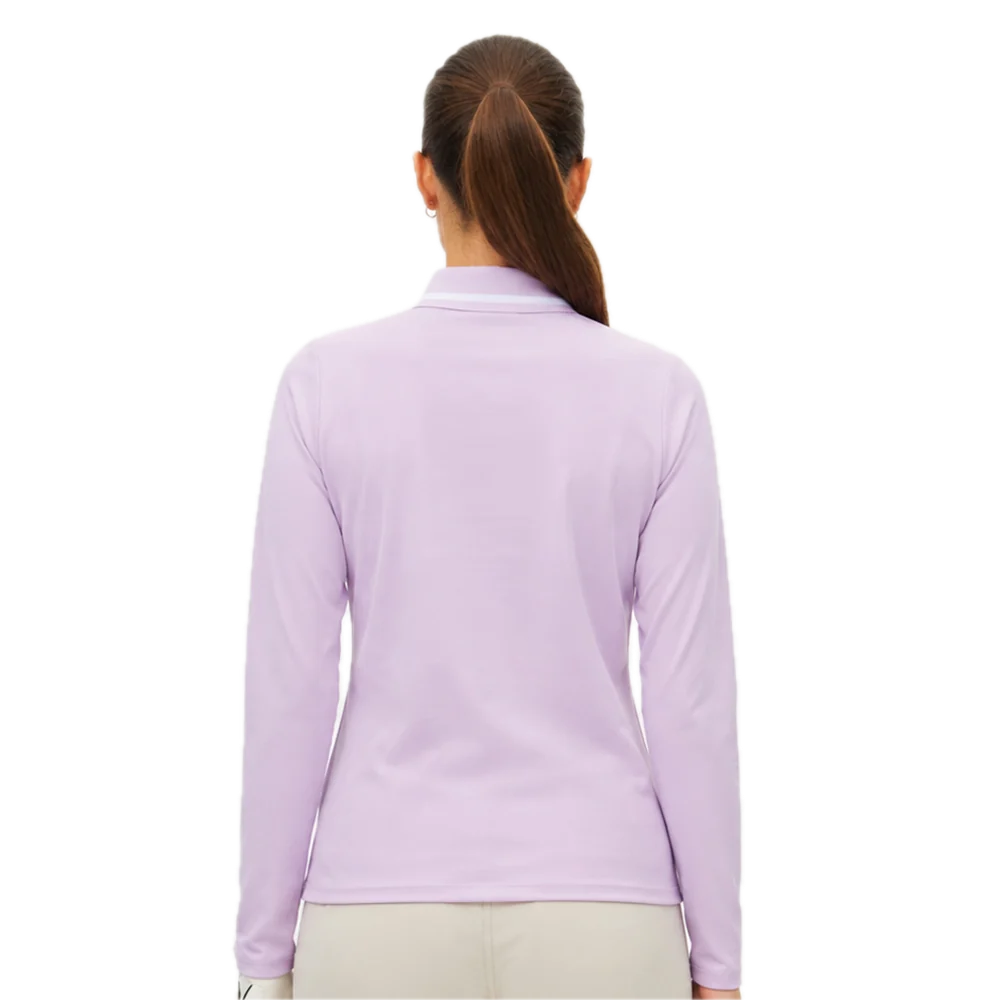 Röhnisch Polo Manches Longues Femme Warm Up Orchid Bloom