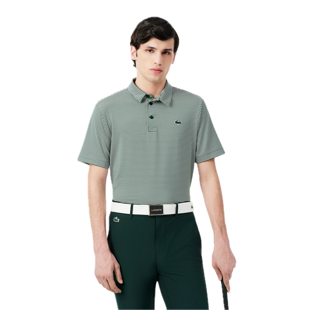 Lacoste Polo Golf Ultra Dry rayé Vert