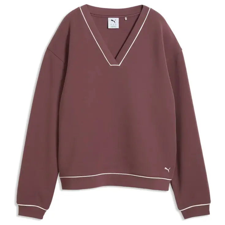 Puma Golf Pull col V CLOUDSPUN Fleece femme Marron Cacao