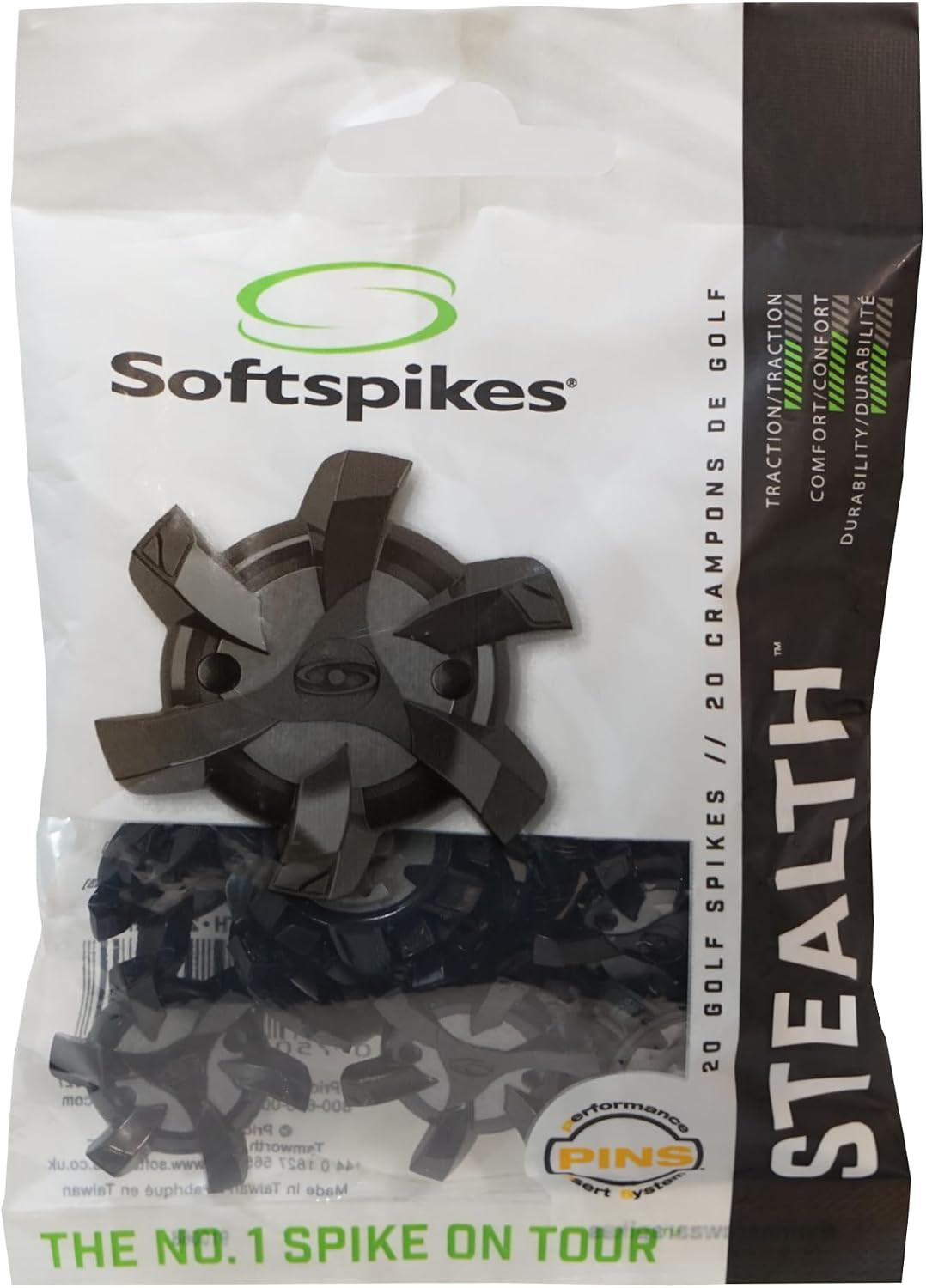SOFTSPIKES CRAMPONS PINS BLACK SILVER - GolfCenter.fr