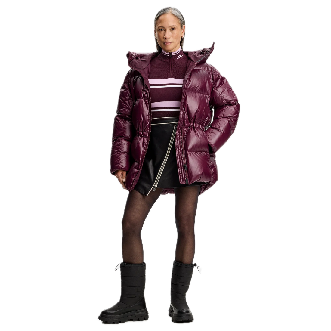 J.Lindeberg Pull Ariadne Knit Quarter Zip Winetasting - GolfCenter.fr