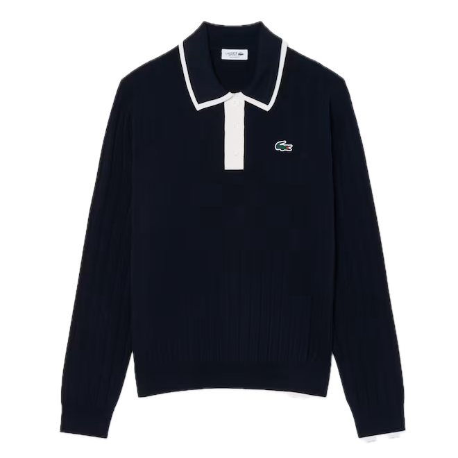 Lacoste Pull Golf col polo stretch Bleu Marine
