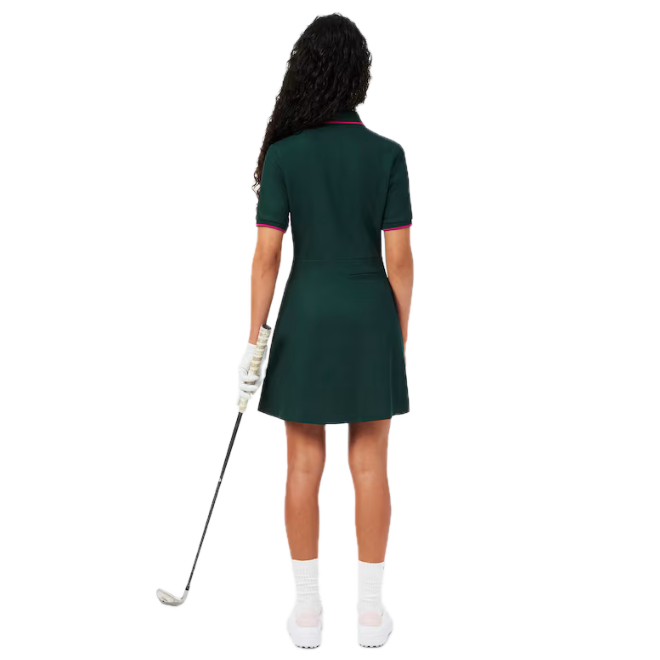 Lacoste Robe polo Golf Ultra Dry liserés Vert