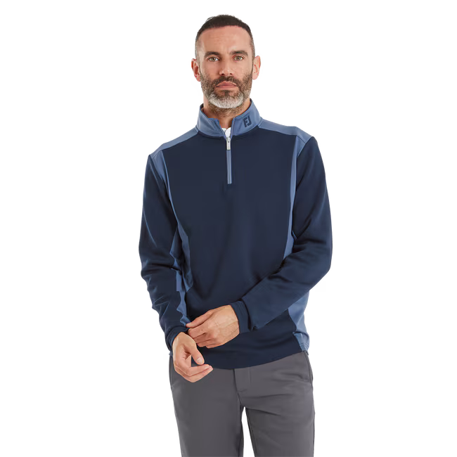 FootJoy Pullover Contrasté ThermoSeries Marine / Bleu Nuit - GolfCenter.fr