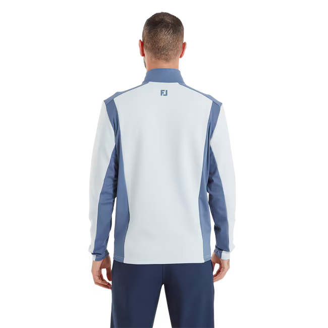 FootJoy Pullover Contrasté ThermoSeries Gris Brume / Bleu Nuit - GolfCenter.fr