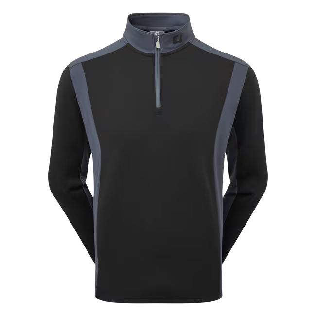 FootJoy Pullover Contrasté ThermoSeries Noir / Gris Anthracite - GolfCenter.fr