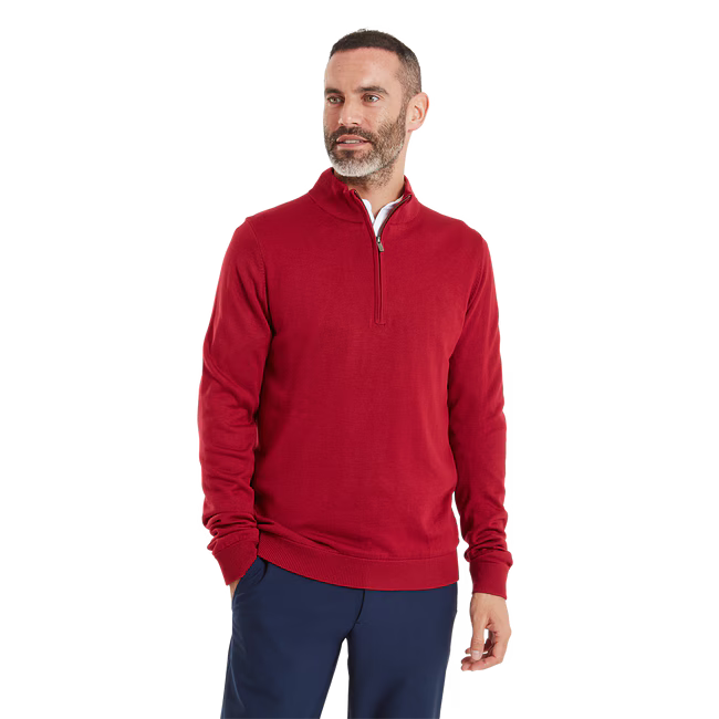 FootJoy Pullover drirelease 1/4 Zip Rouge - GolfCenter.fr