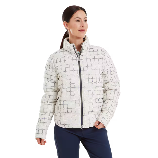 FootJoy Veste isolante ThermoSeries Femme Ecru / Carreaux Marine - GolfCenter.fr