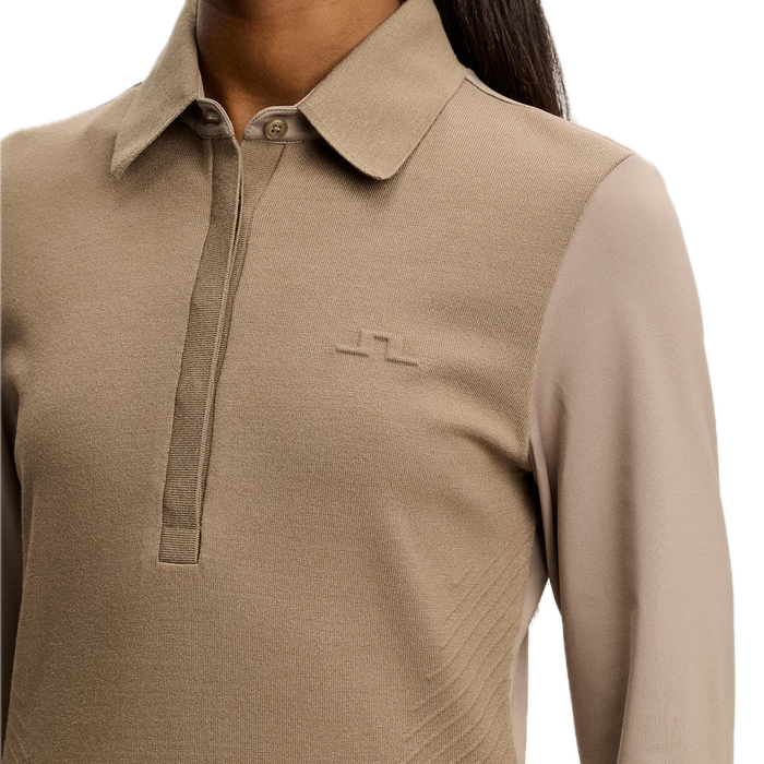 J.Lindeberg Polo Hybride Manches Longues Kailey Brindle - GolfCenter.fr