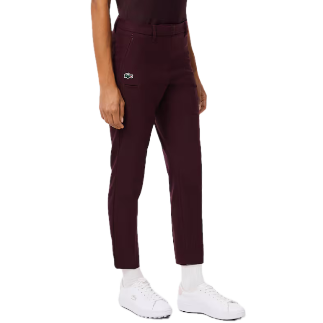 Lacoste Pantalon slim fit Golf Ultra Dry stretch Femme Bordeaux Foncé