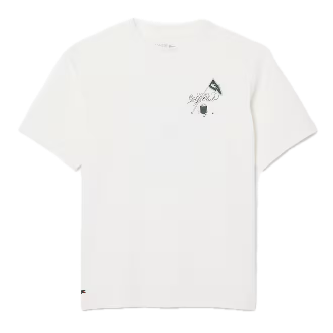 Lacoste T-shirt Golf Ultra Dry imprimés graphiques Blanc