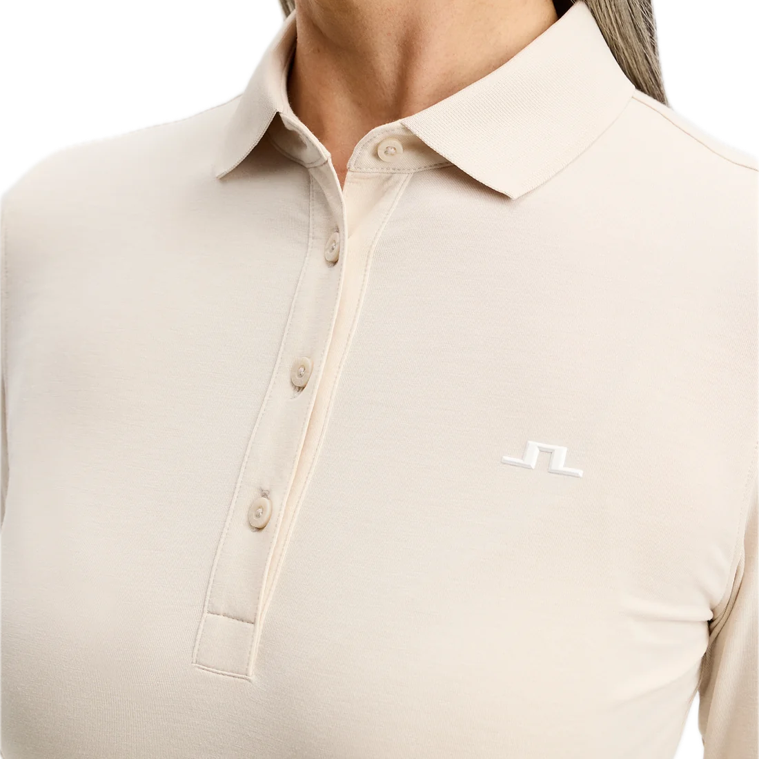 J.Lindeberg Polo Manches Longues Flor Moonbeam - GolfCenter.fr