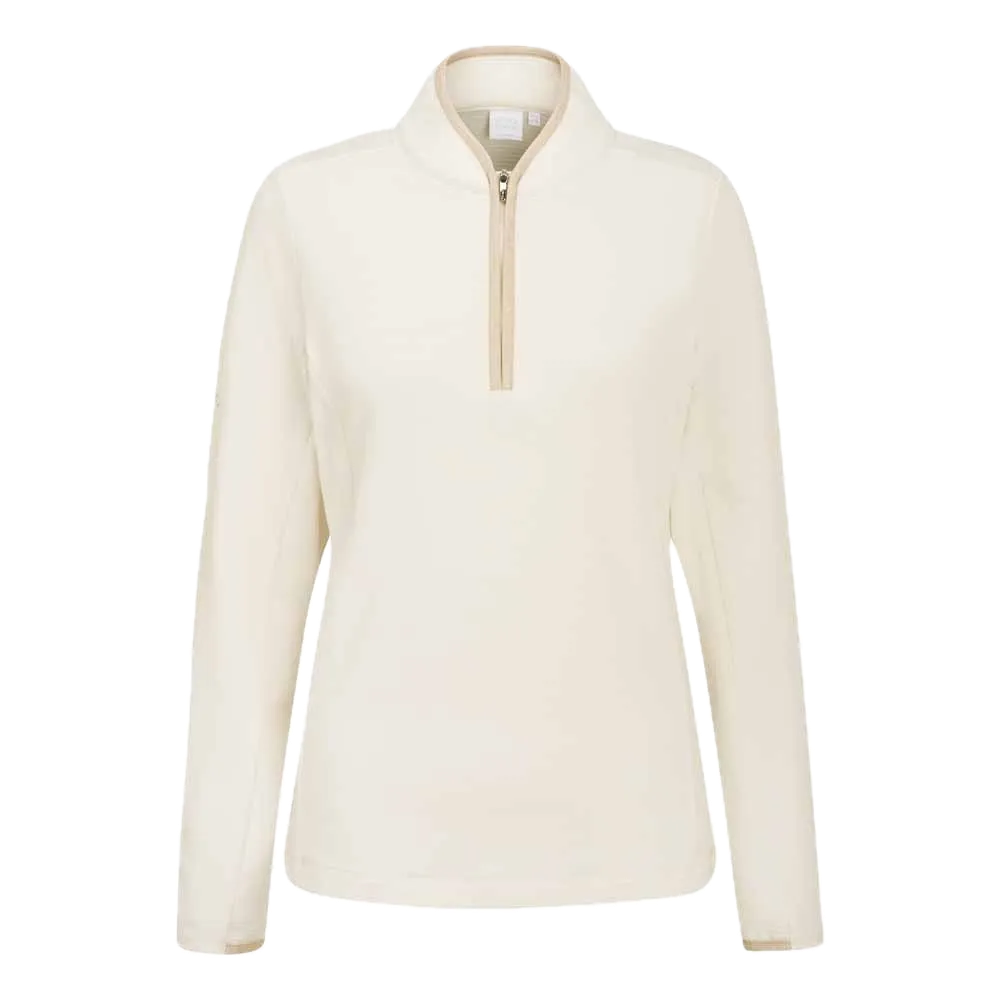 Ping Polaire à col montant zippé Abigale Femme Blanc Cassé - GolfCenter.fr