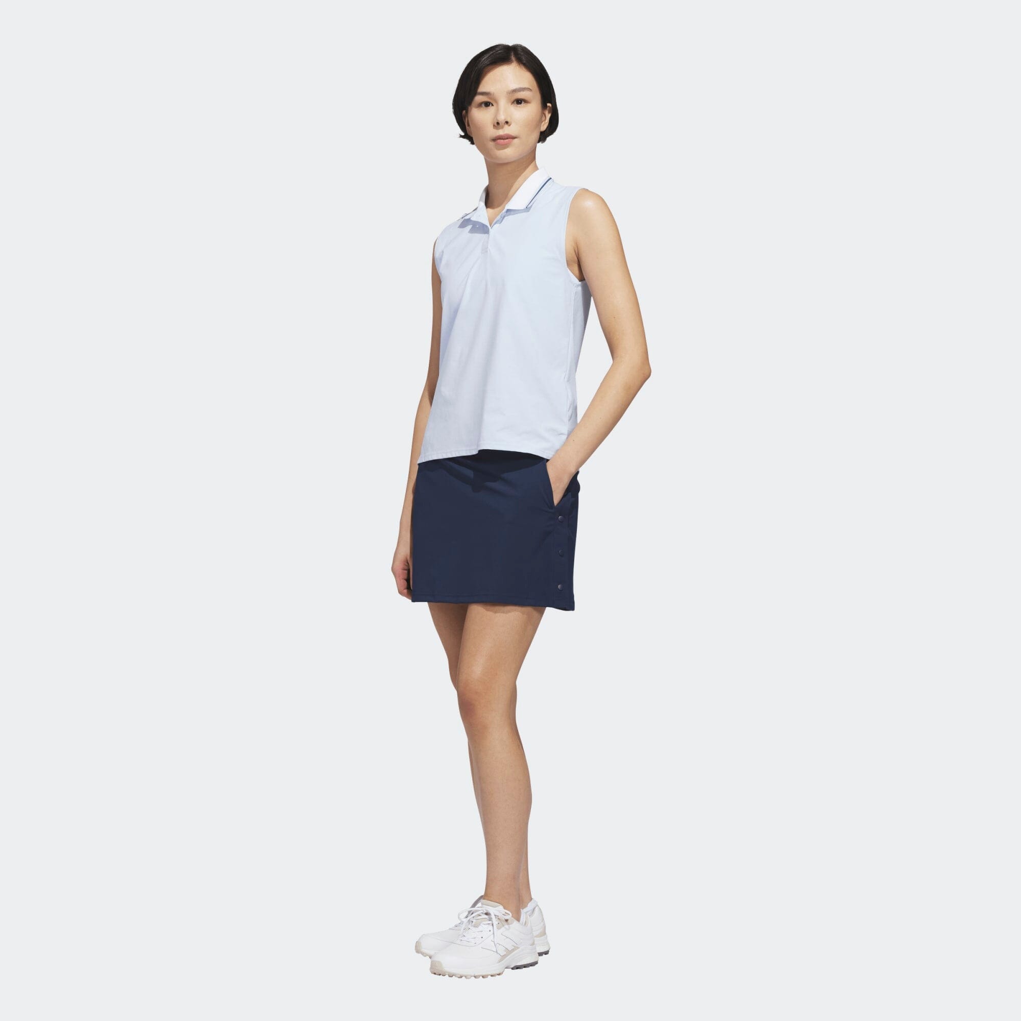 Adidas Polo de golf sans manches TWISTKNIT Bleu Ciel