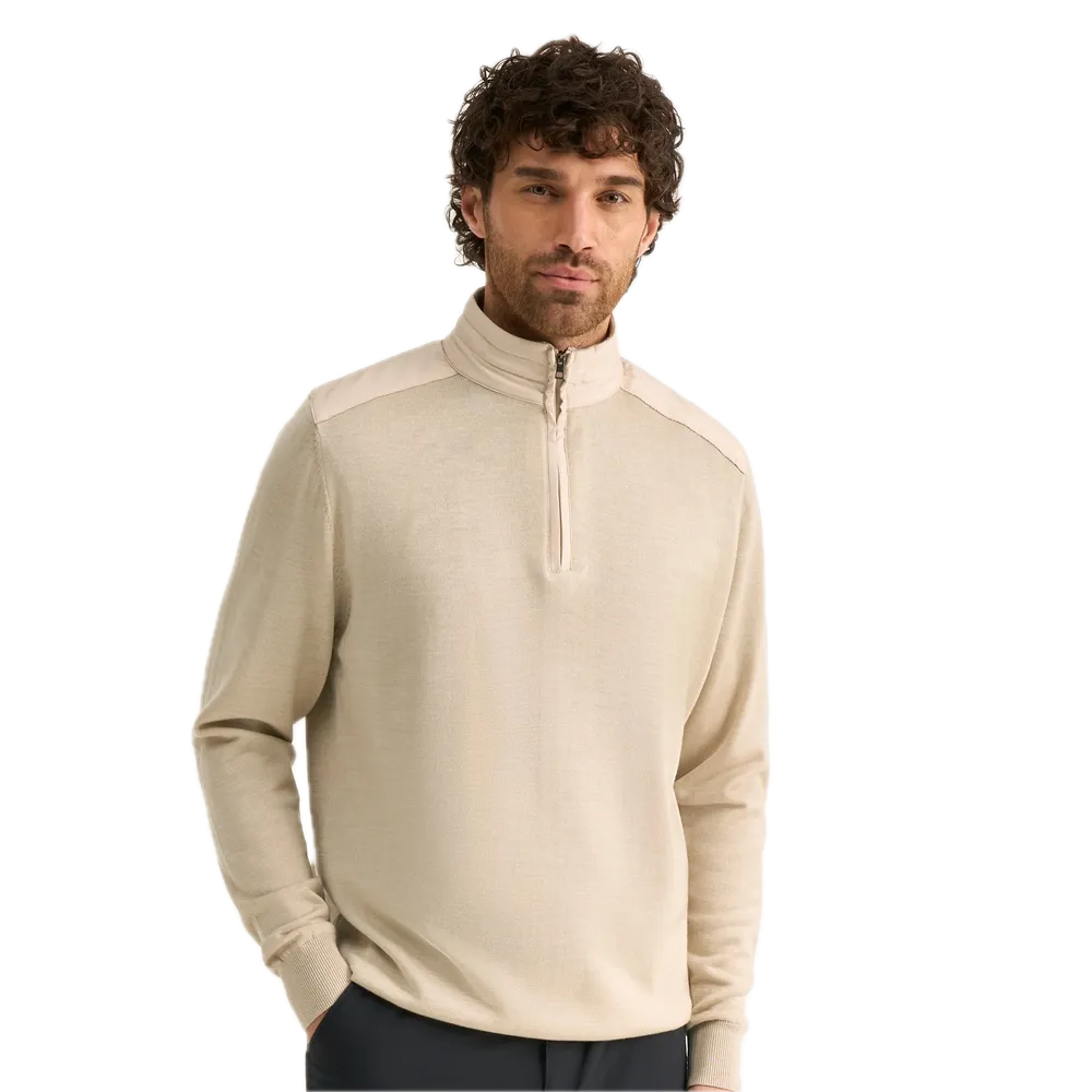 Ping Pull quart-zip Barnaby Beige Sable Chiné - GolfCenter.fr