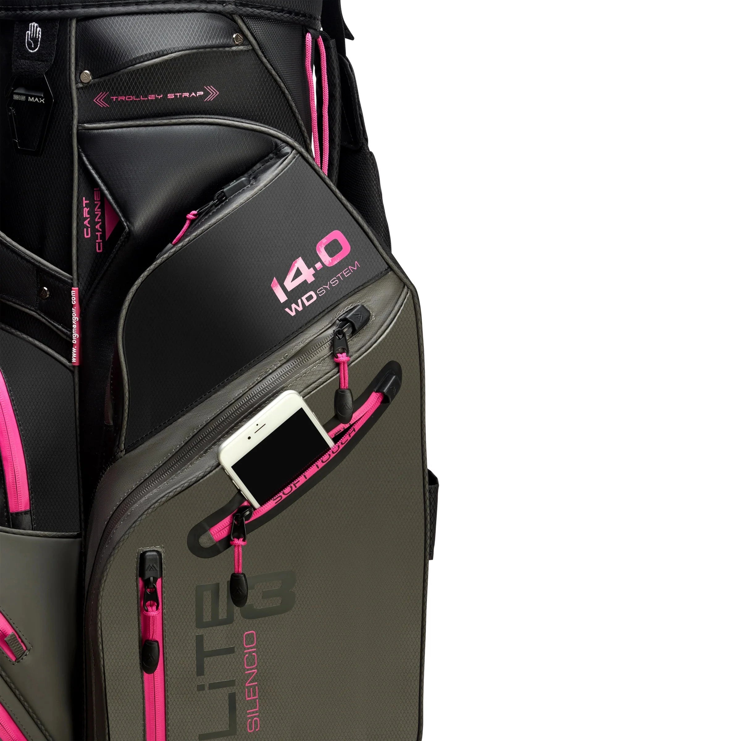 Big Max Sac Chariot Silencio 3 Charcoal/Fushia