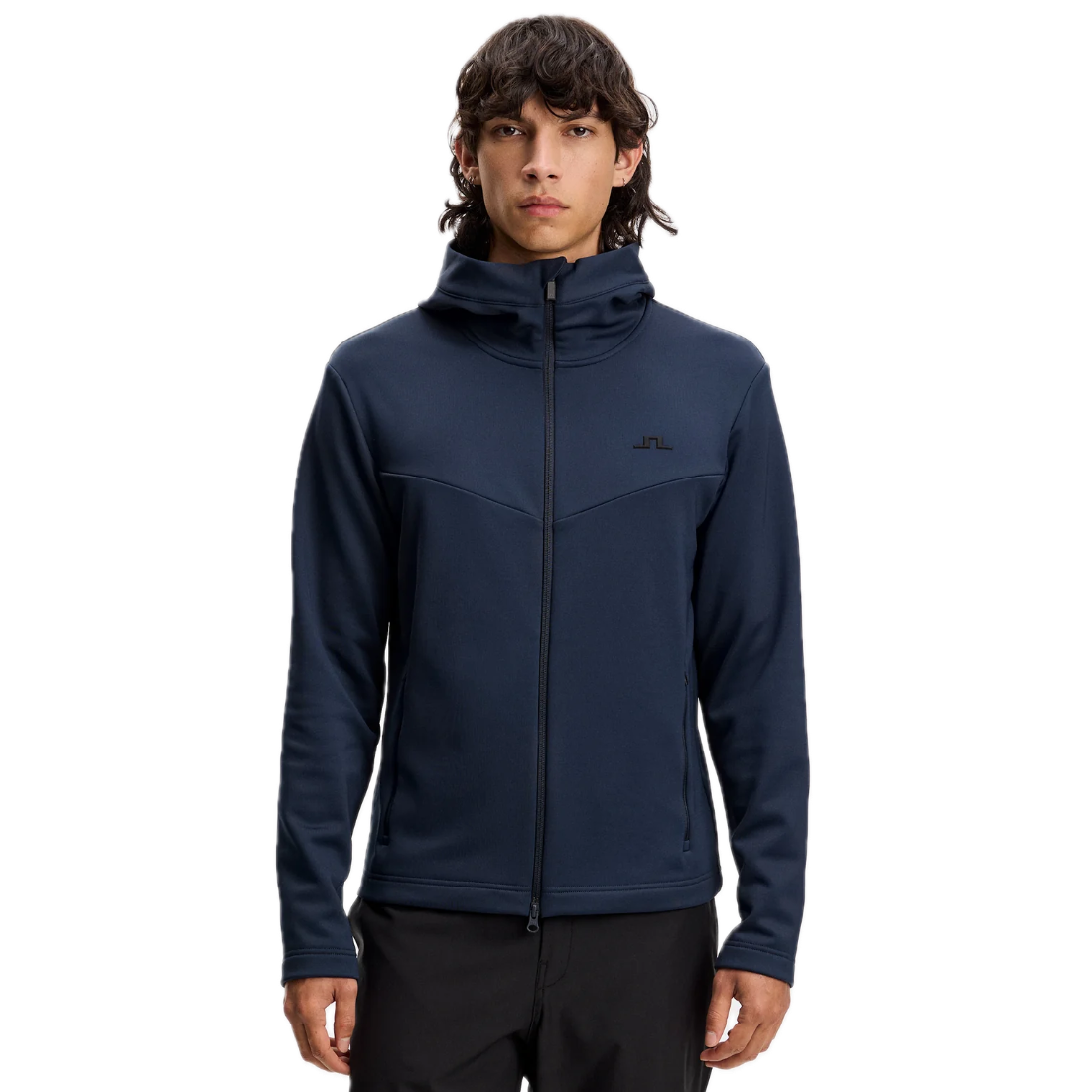 J.Lindeberg Sweat Maclean Zip Hood Bleu Marine - GolfCenter.fr