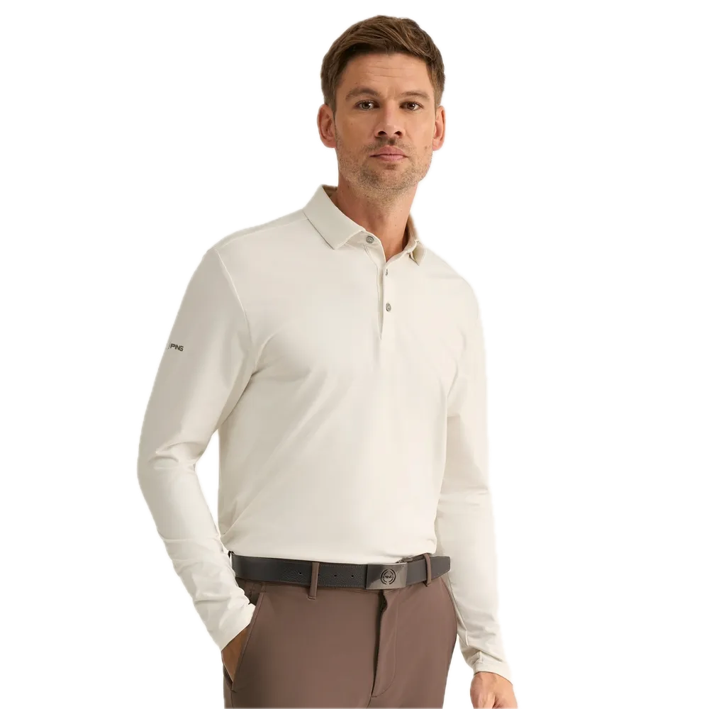 Ping Polo manches longues Demitri Blanc Cassé - GolfCenter.fr