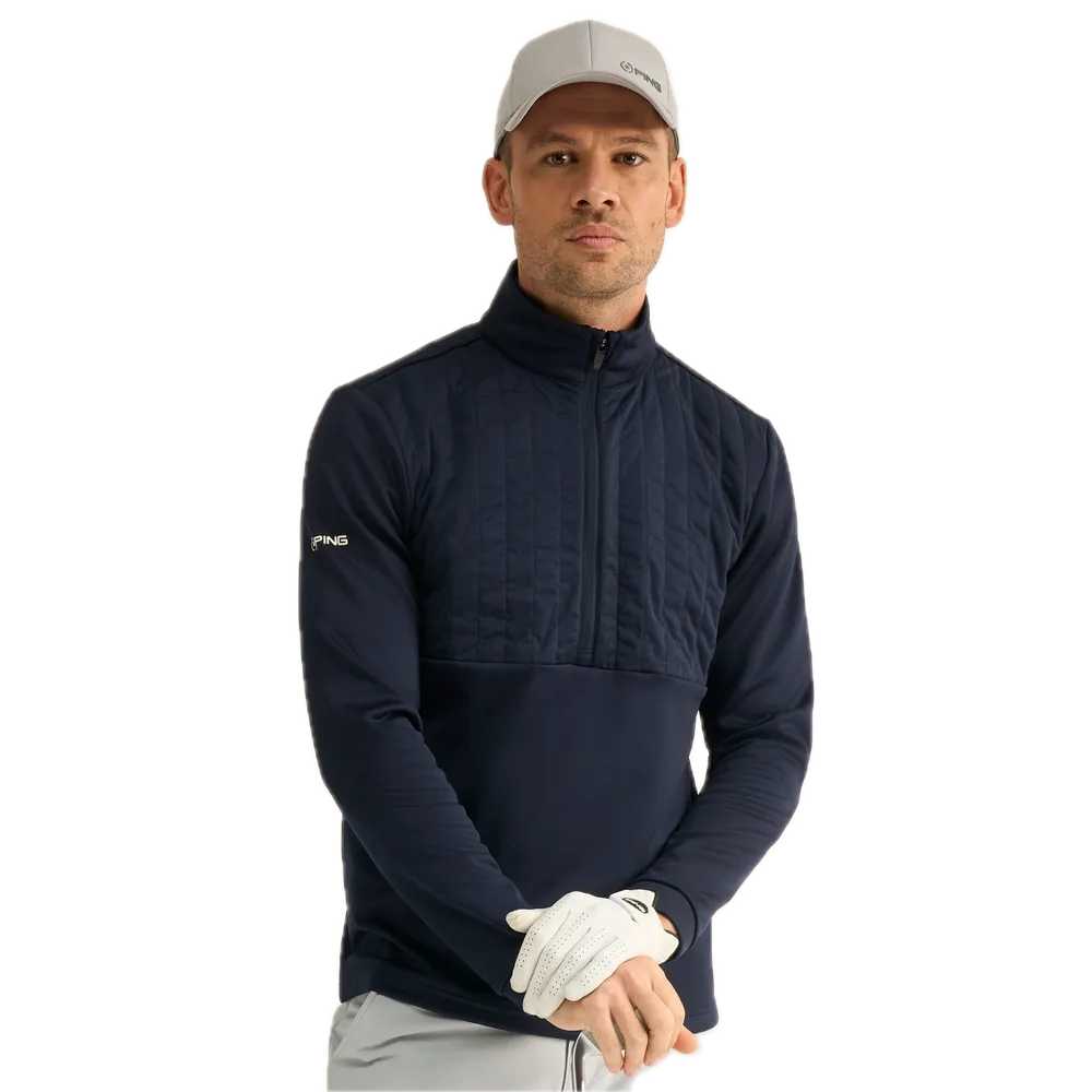 Ping Pull polaire isolé demi-zip Ezra Bleu Marine - GolfCenter.fr