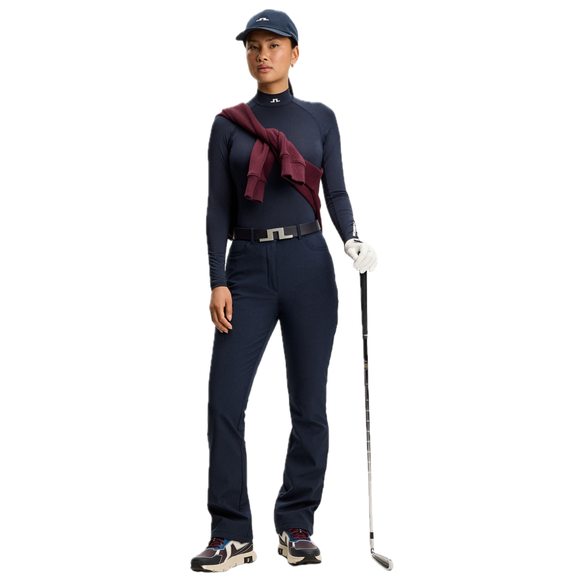 J.Lindeberg Pantalon Femme Chaud Mia Bonded Bleu Marine - GolfCenter.fr