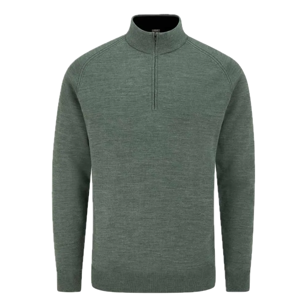 Ping Pull doublé quart-zip Hugh Vert Sauge Chiné - GolfCenter.fr