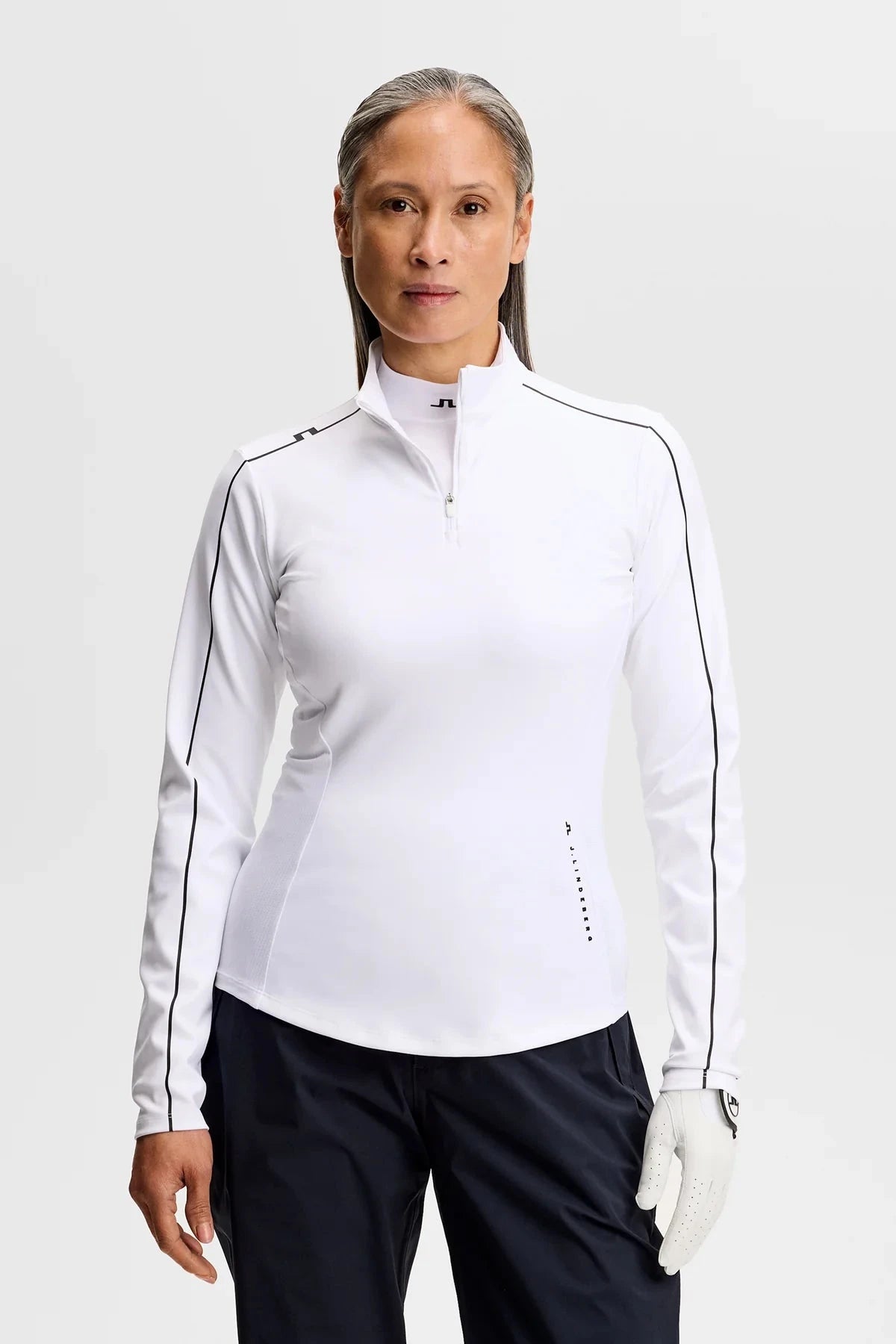J.Lindeberg Pull Femme Adiola Quarter Zip White
