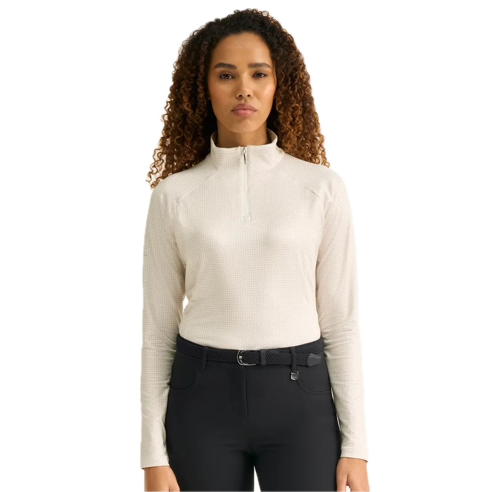 Ping Haut manches longues imprimé Jasmine Femme Blanc Cassé / Beige Sable - GolfCenter.fr