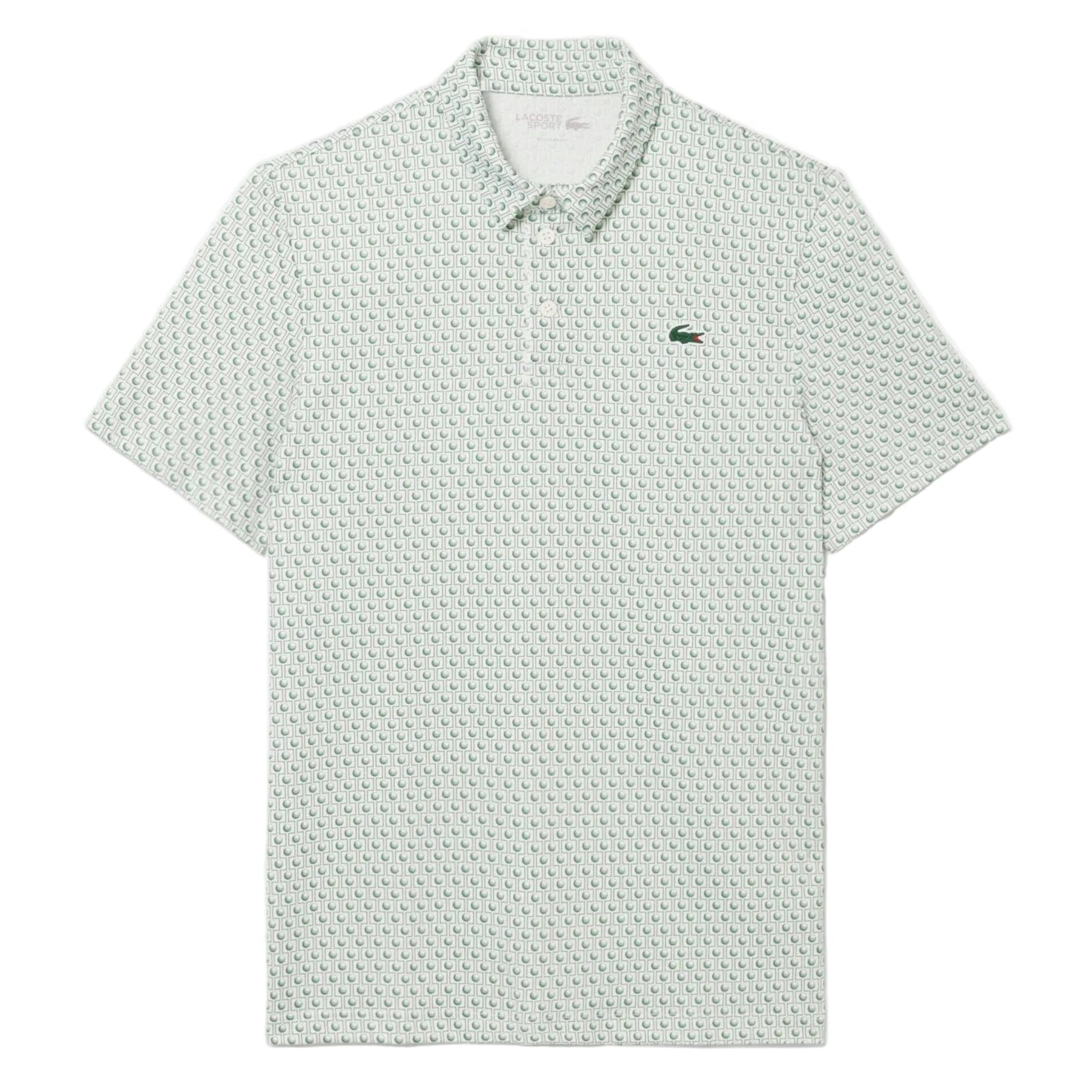 Lacoste Polo Golf regular fit imprimé Blanc Vert