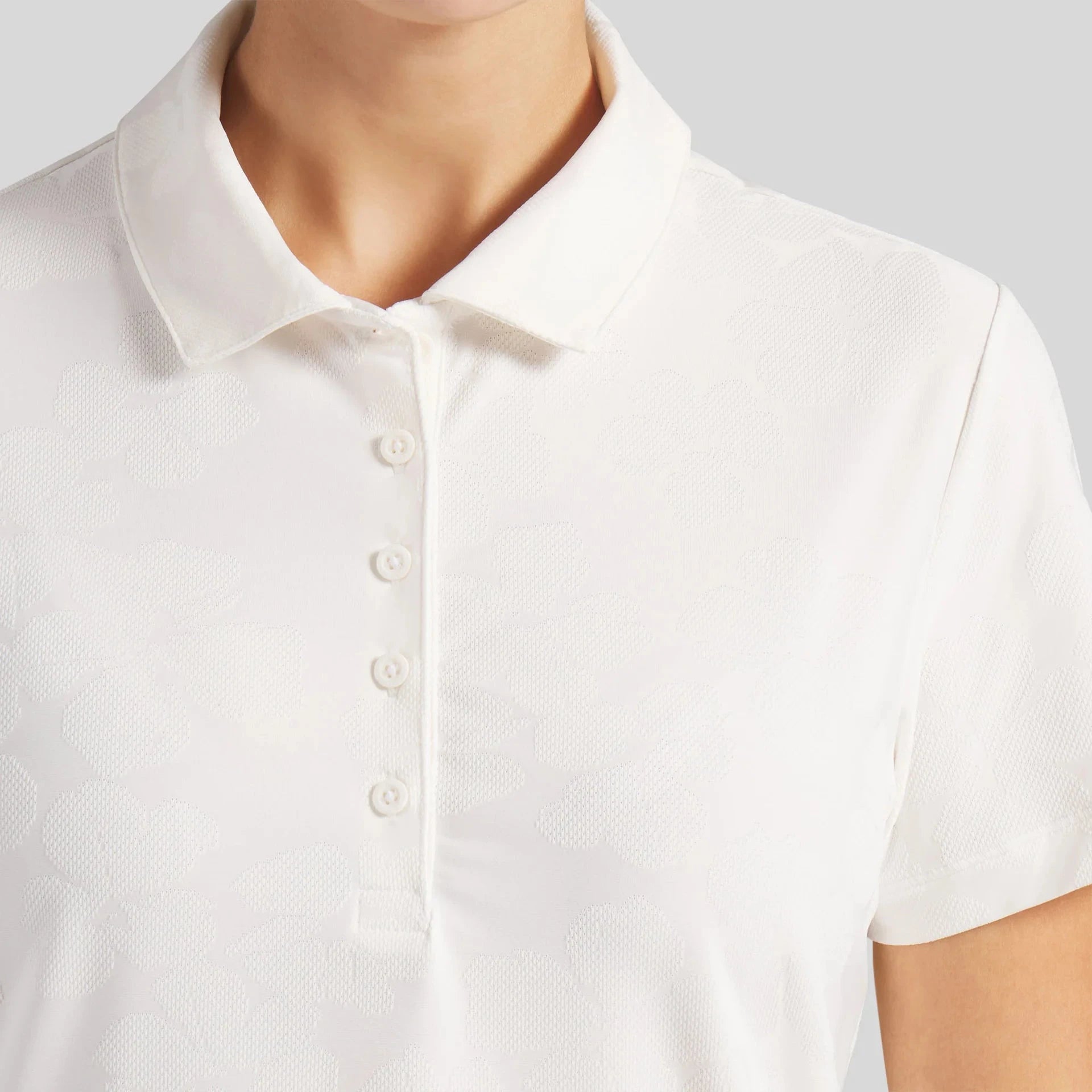 Puma Polo Femme Floral Lace Jacquard White