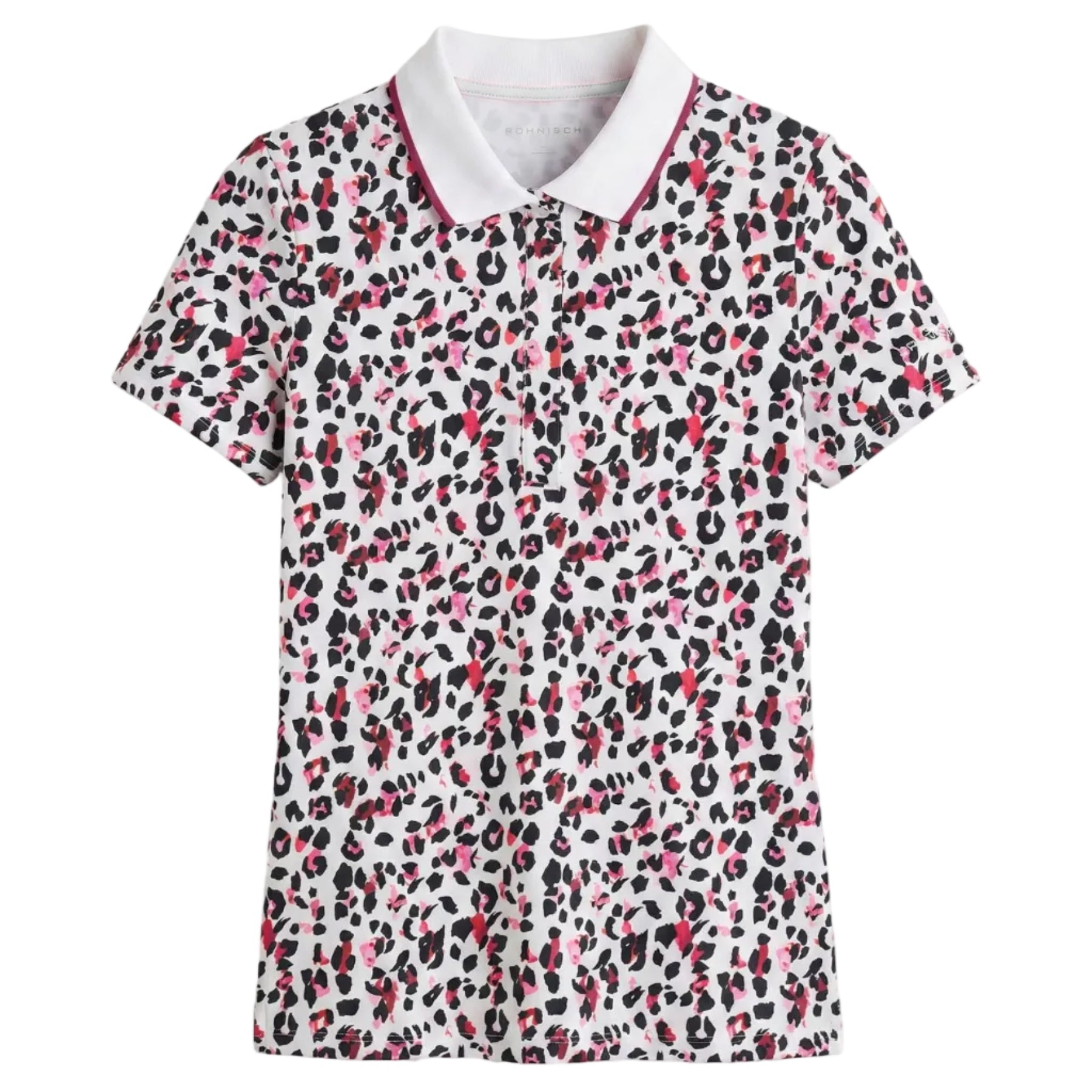 Röhnisch DENI Poloshirt Imprimé léopard rose bordeaux