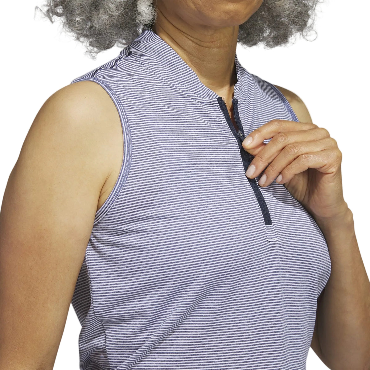 Adidas Golf Polo Sans manche Femme Bleu Blanc