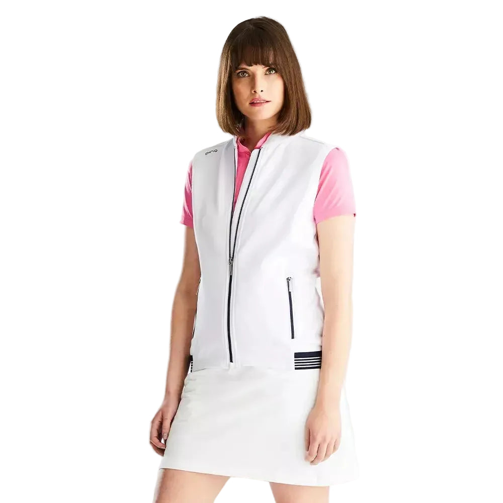 Ping 2023 Gilet Dot Femme Sans manche Marine Blanc