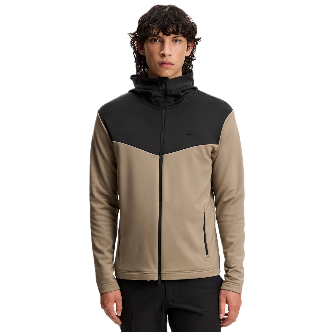 J.Lindeberg Sweat Maclean Zip Hood Brindle - GolfCenter.fr