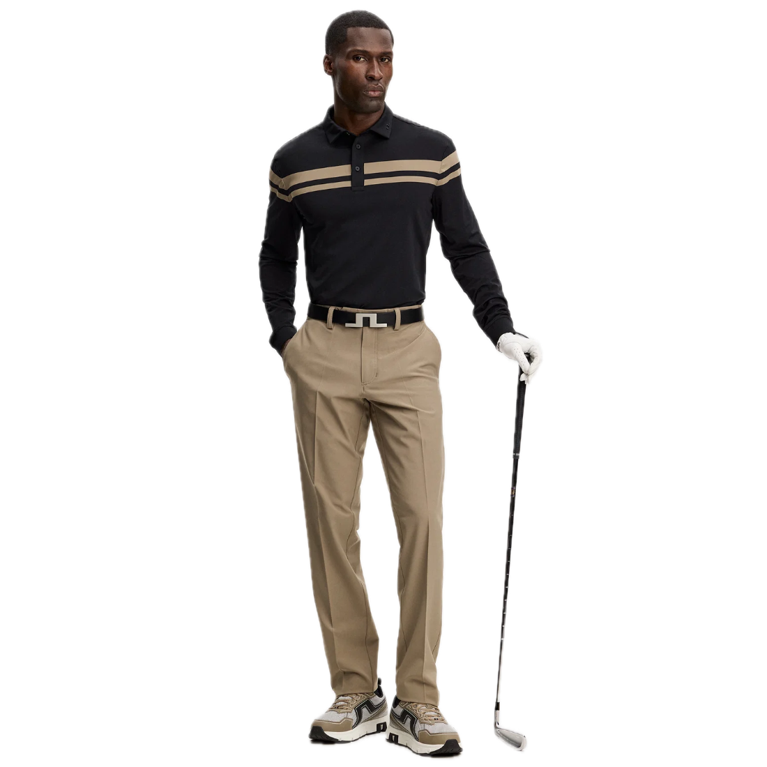 J.Lindeberg Polo Manches Longues Kenny Stripe - GolfCenter.fr