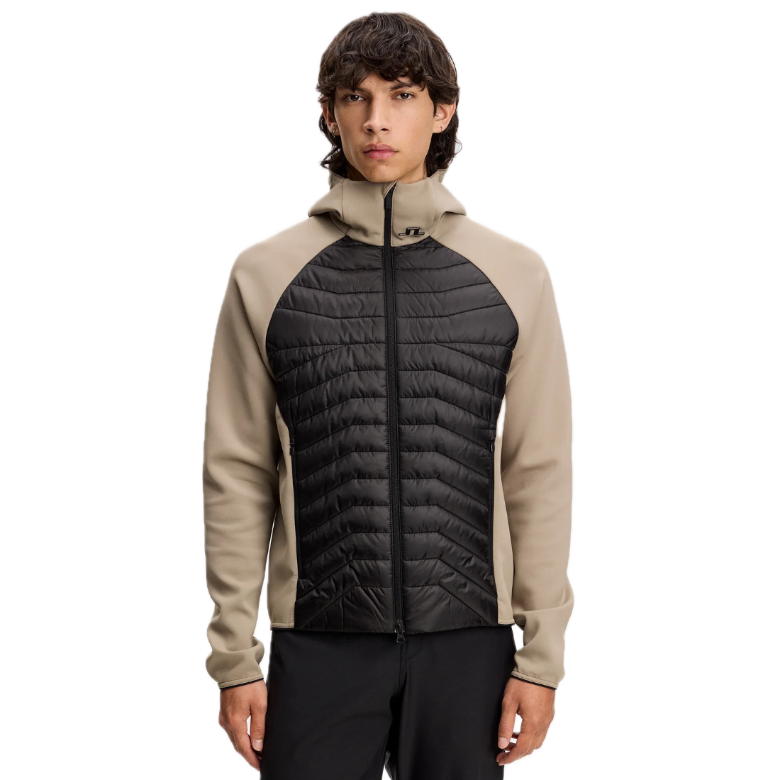J.Lindeberg Veste Heyden Quilt Hybrid Hood Brindle - GolfCenter.fr