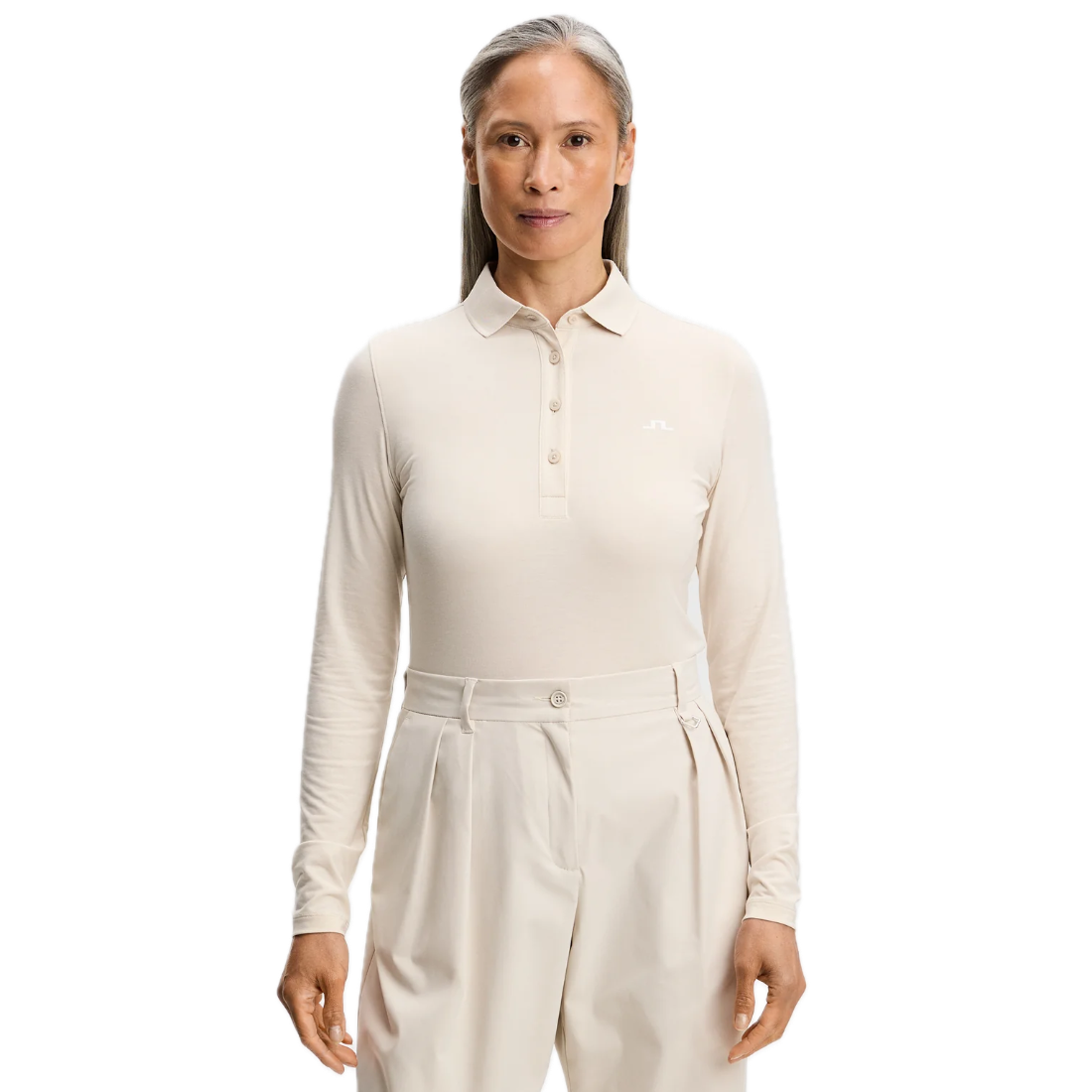 J.Lindeberg Polo Manches Longues Flor Moonbeam - GolfCenter.fr