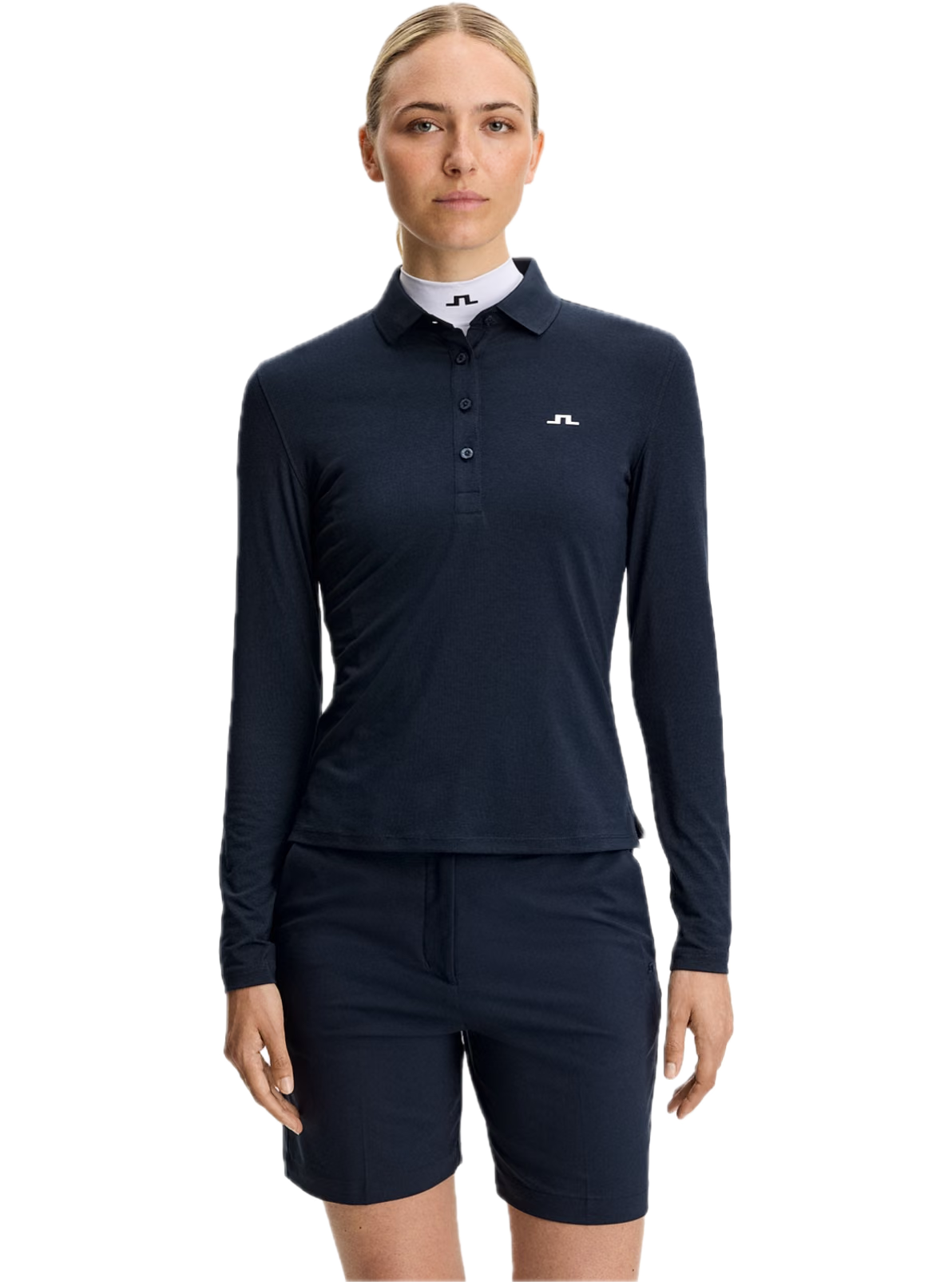 J.Lindeberg Polo Manches Longues Flor Bleu Marine - GolfCenter.fr