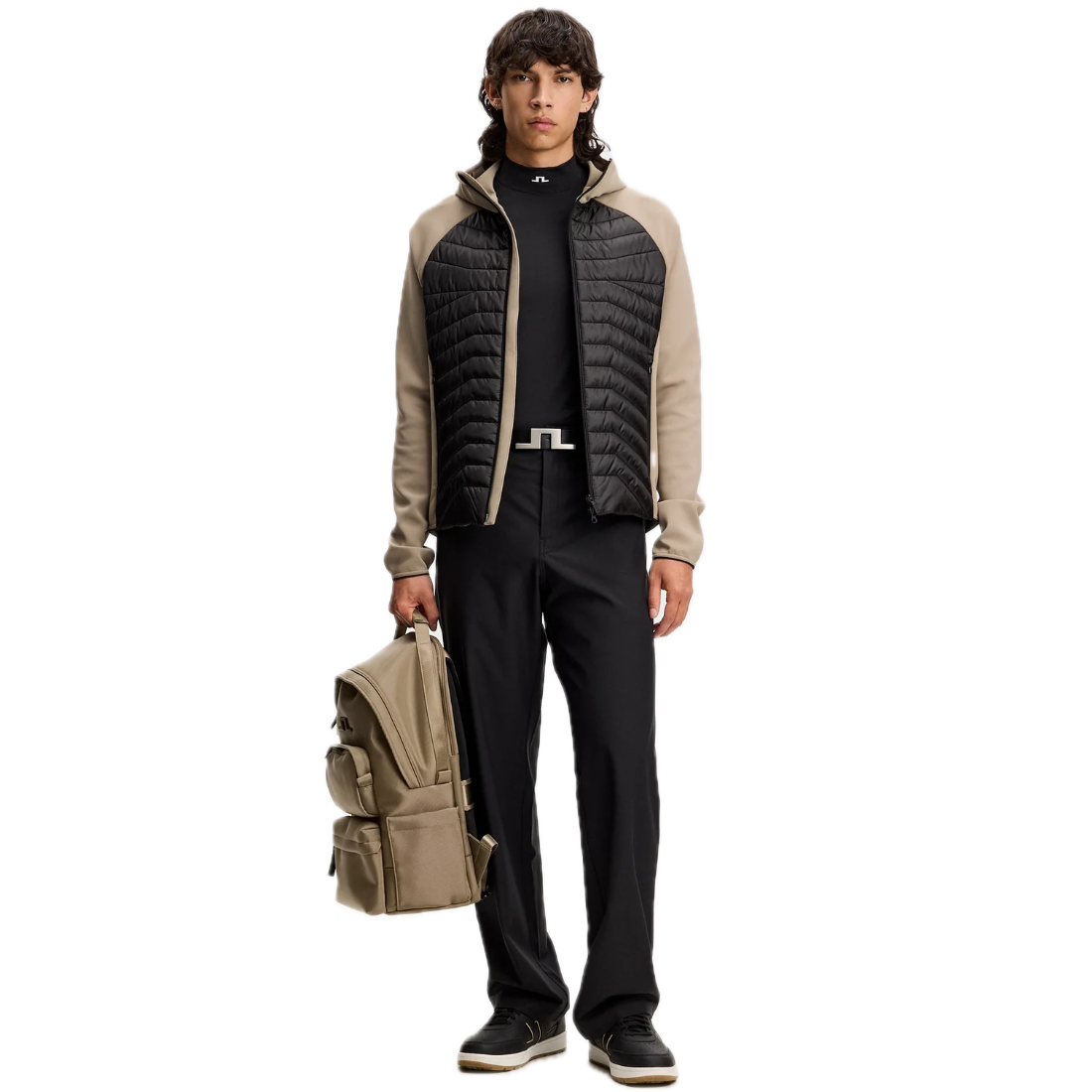 J.Lindeberg Veste Heyden Quilt Hybrid Hood Brindle - GolfCenter.fr