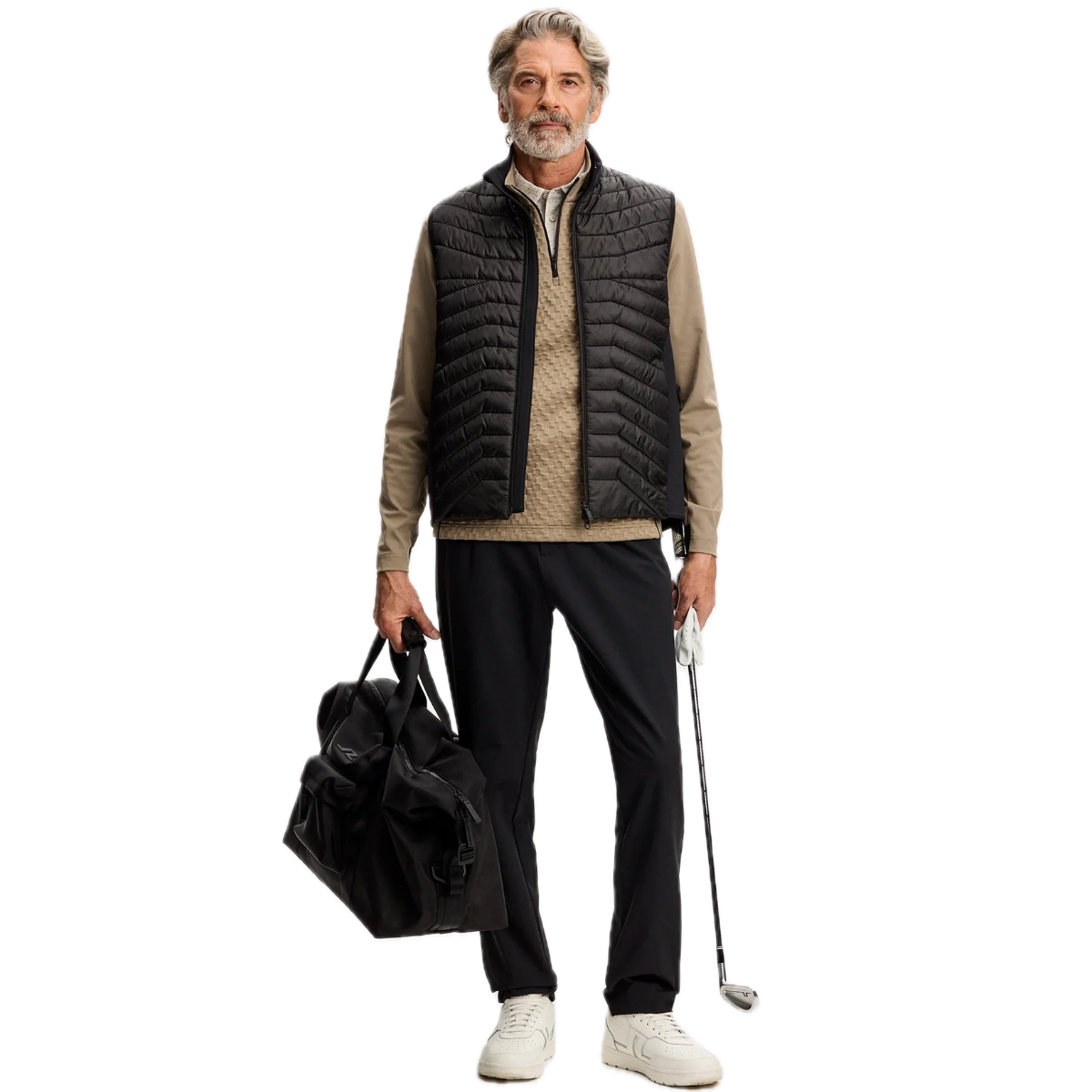 J.Lindeberg Pull Lassy Quarter Zip Mid Layer Brindle - GolfCenter.fr