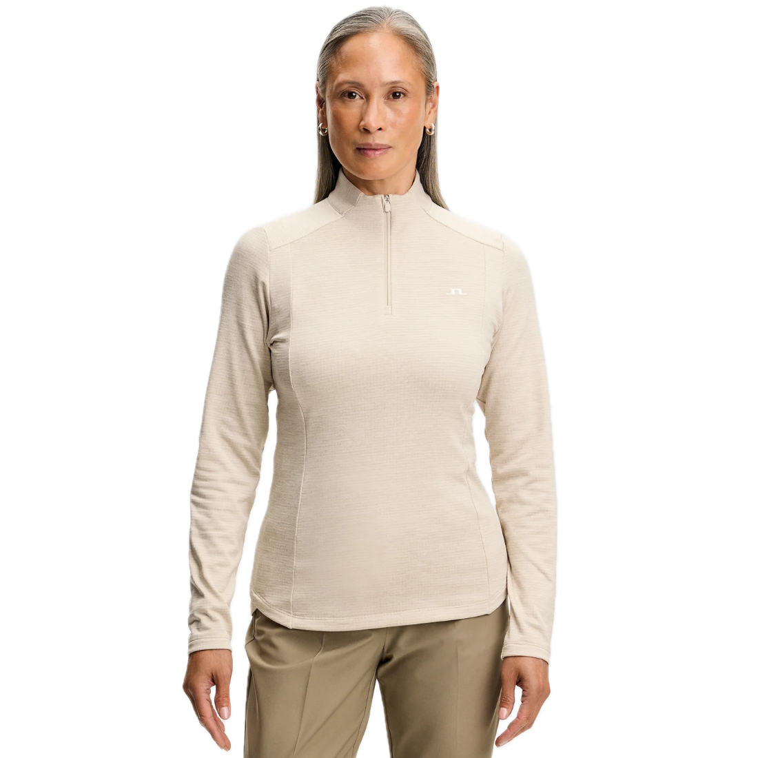 J.Lindeberg Mid-Layer Steffi Quarter Zip Moonbeam - GolfCenter.fr