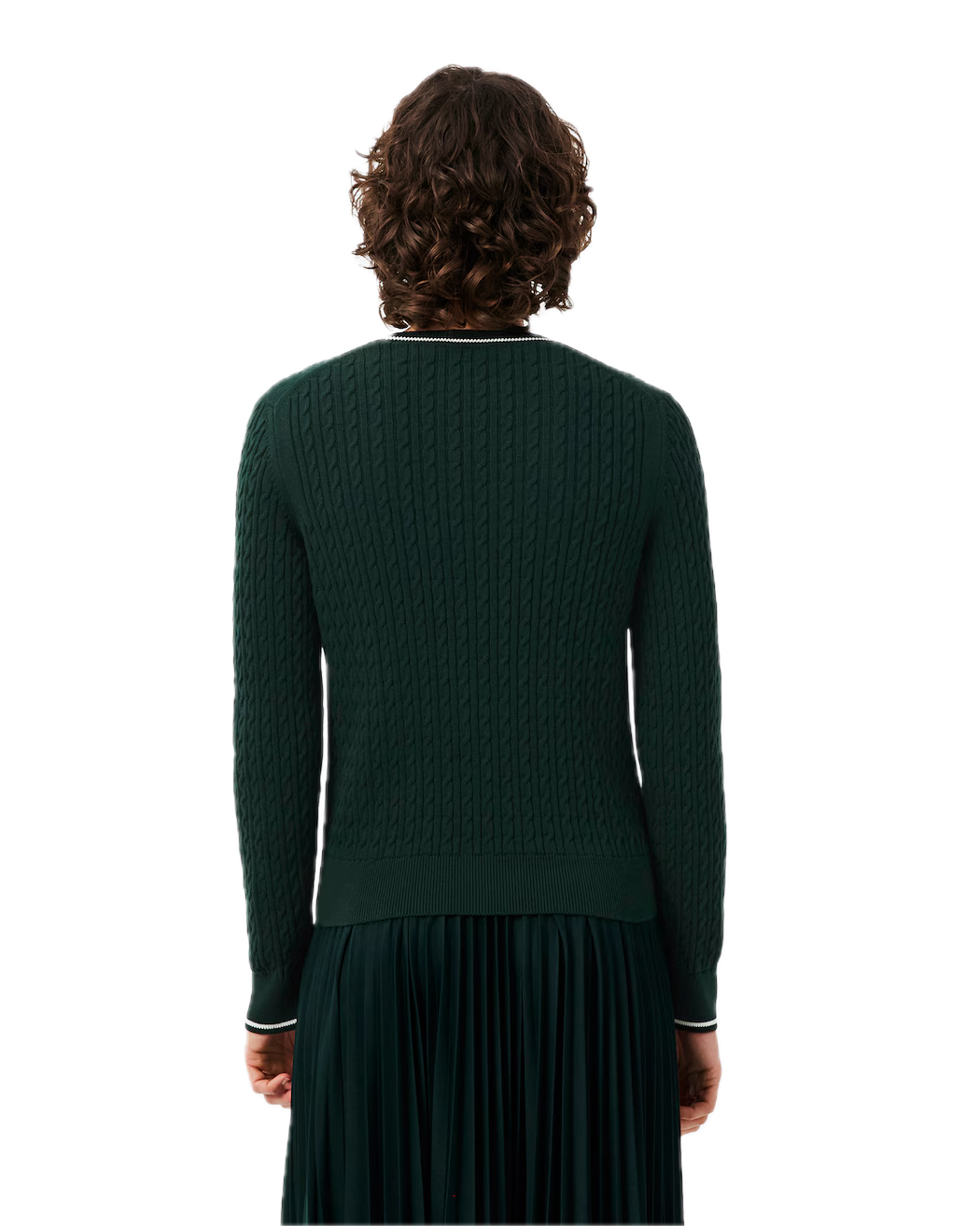 Lacoste Pull maille torsadée Femme Vert Sinople - GolfCenter.fr