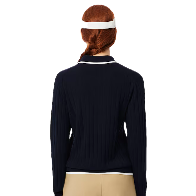 Lacoste Pull Golf col polo stretch Bleu Marine