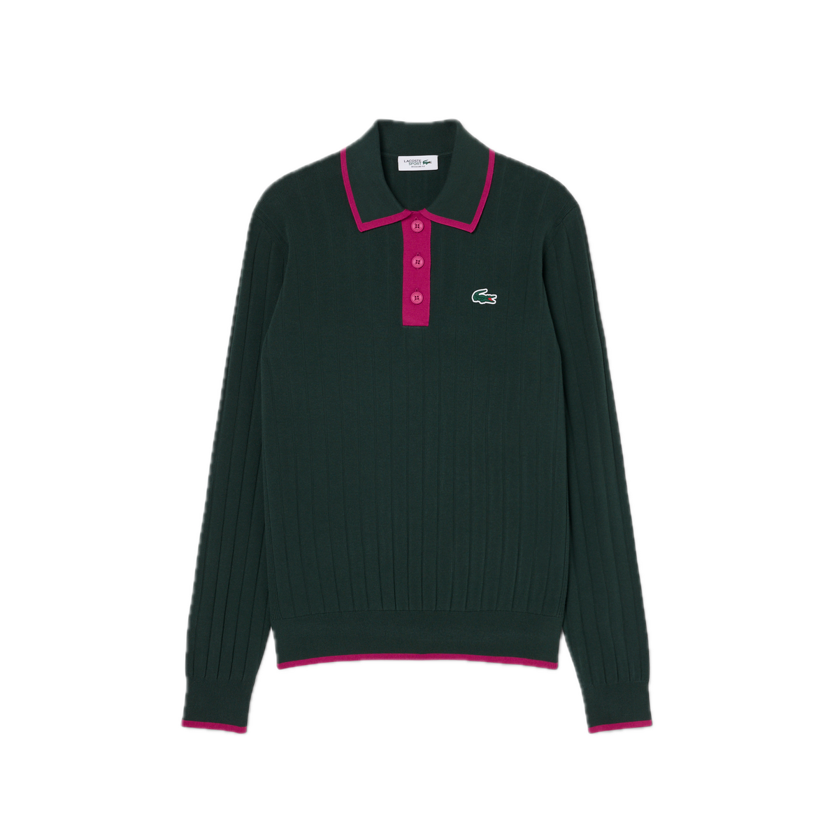 Lacoste Pull Golf col polo stretch Femme Vert