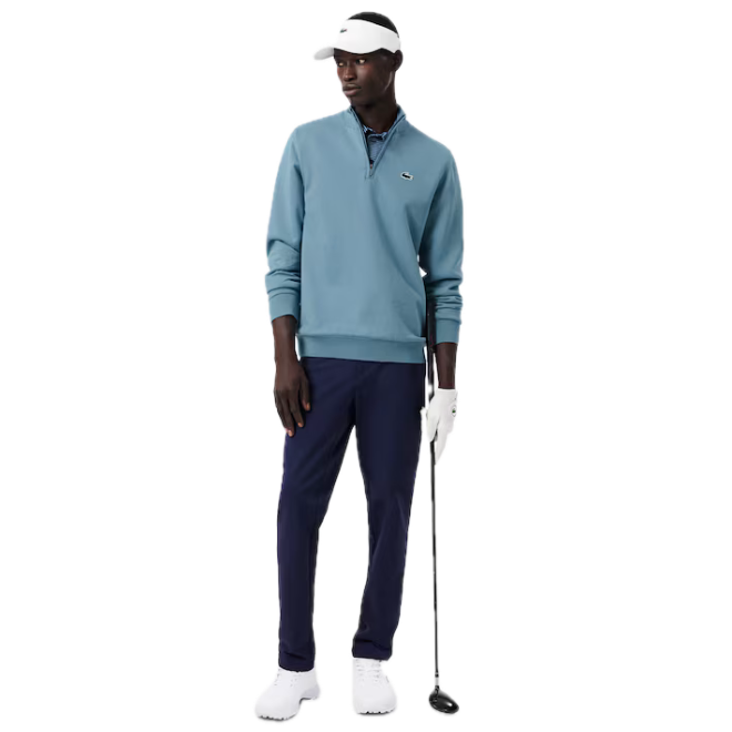 Lacoste Pull quart-zip Golf coupe-vent Bleu Gris