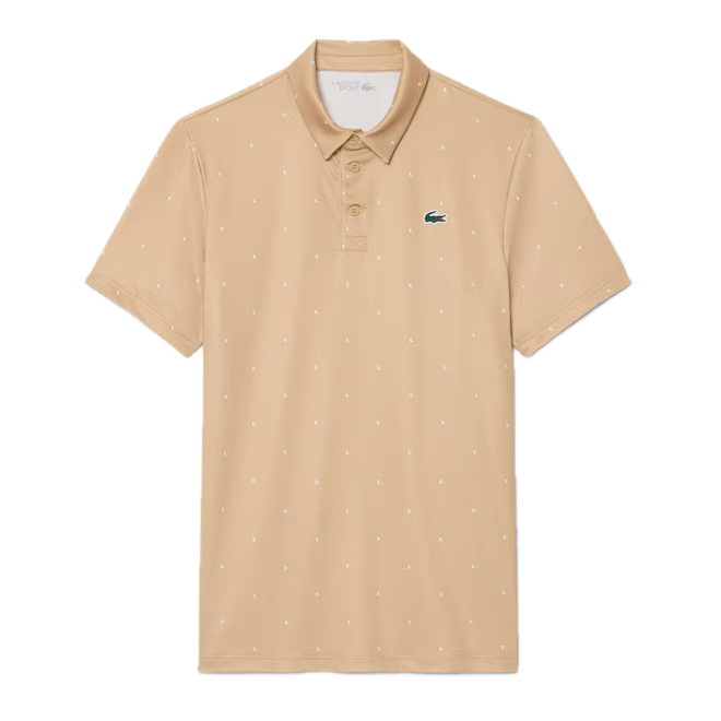 Lacoste Polo Golf regular fit imprimé Beige Blanc
