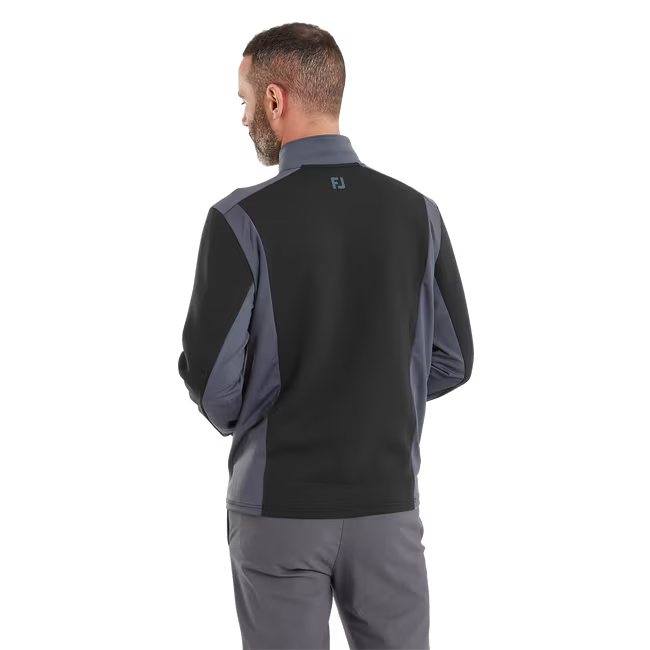FootJoy Pullover Contrasté ThermoSeries Noir / Gris Anthracite - GolfCenter.fr