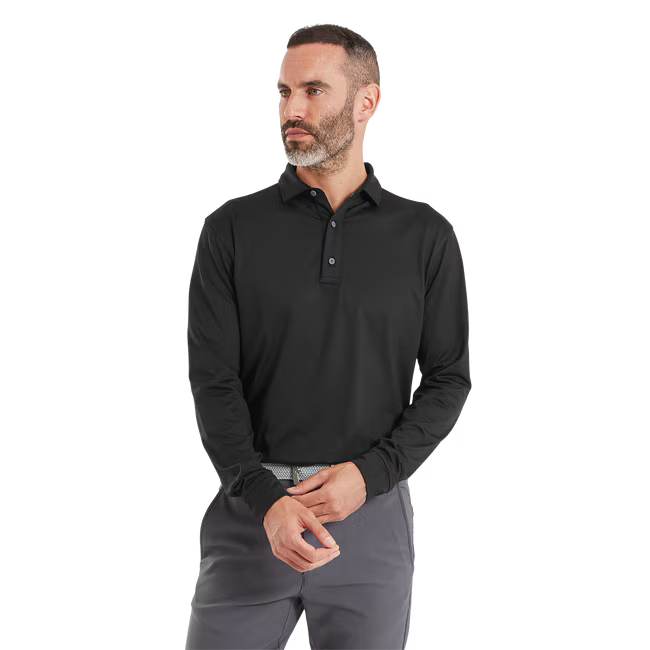 FootJoy Polo manches longues ThermoSeries Noir - GolfCenter.fr
