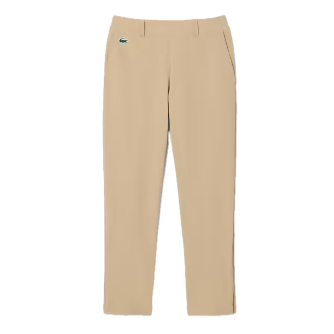 Lacoste Pantalon Golf Chaud extensible Femme en twill Beige
