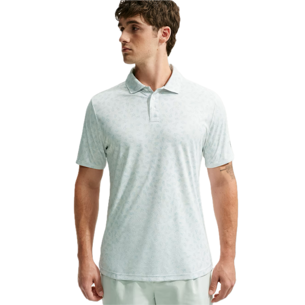 Nike Polo Par Dri-FIT Grass Print Blanc - GolfCenter.fr