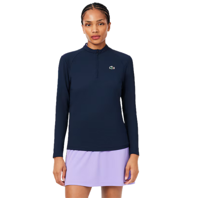 Lacoste Sweatshirt Golf mid-layer protection UV Femme Bleu Nuit